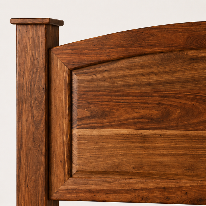 Classic All-Brown Kiaat Headboard - craftsmanship detail