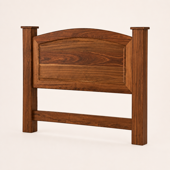 Classic All-Brown Kiaat Headboard - opposite three-quarter view