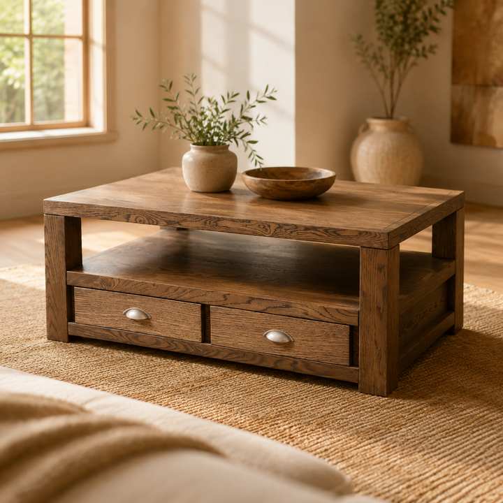 Classic Red Oak Coffee Table — luxury lifestyle