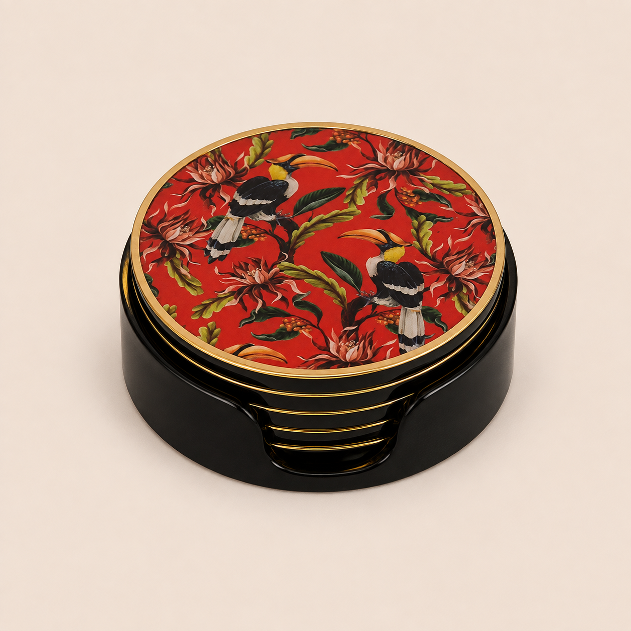 COASTER ROUND RED TOUCAN S/6 catalogue view