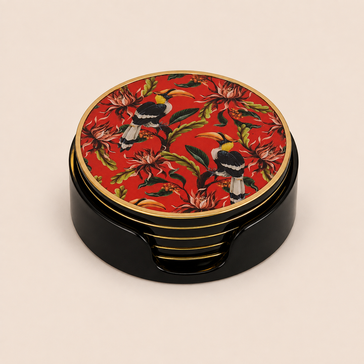 COASTER ROUND RED TOUCAN S/6 catalogue view