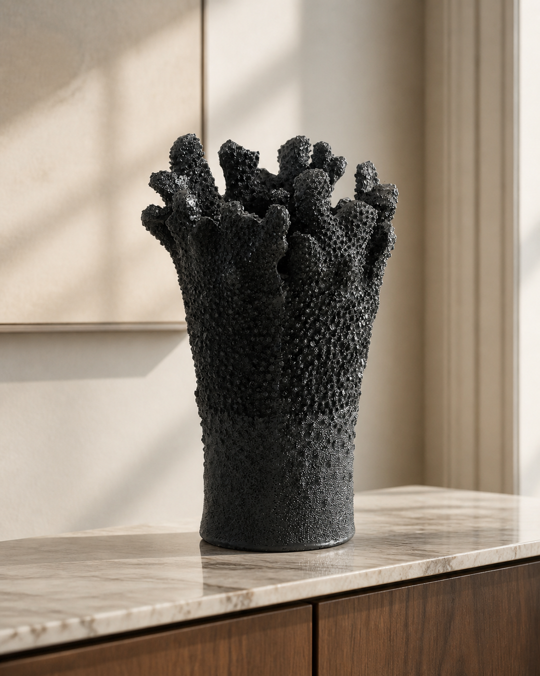 Coral vase black large — luxury lifestyle image