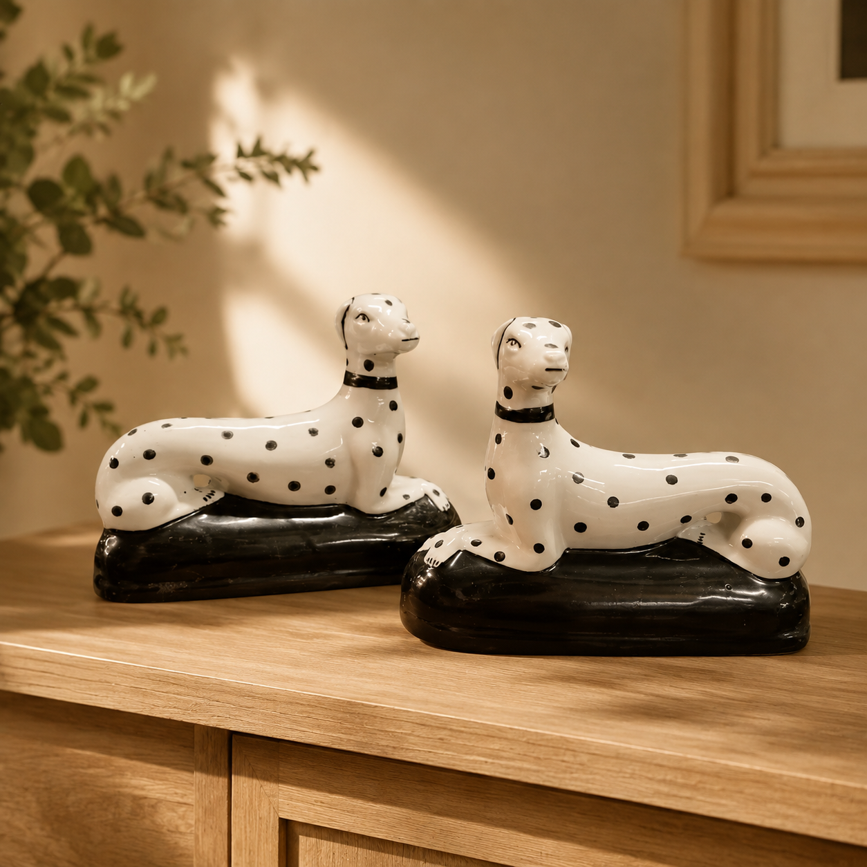 Dalmatians set of two in a warm luxury interior