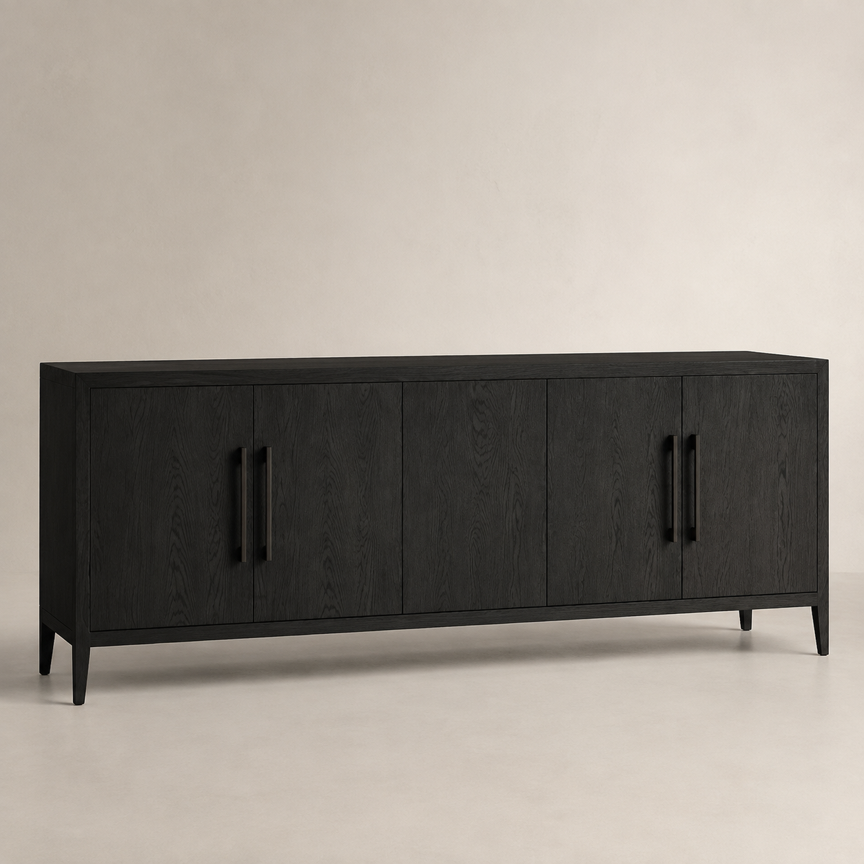 Dark Modern Solid Wood Server - opposite three-quarter view