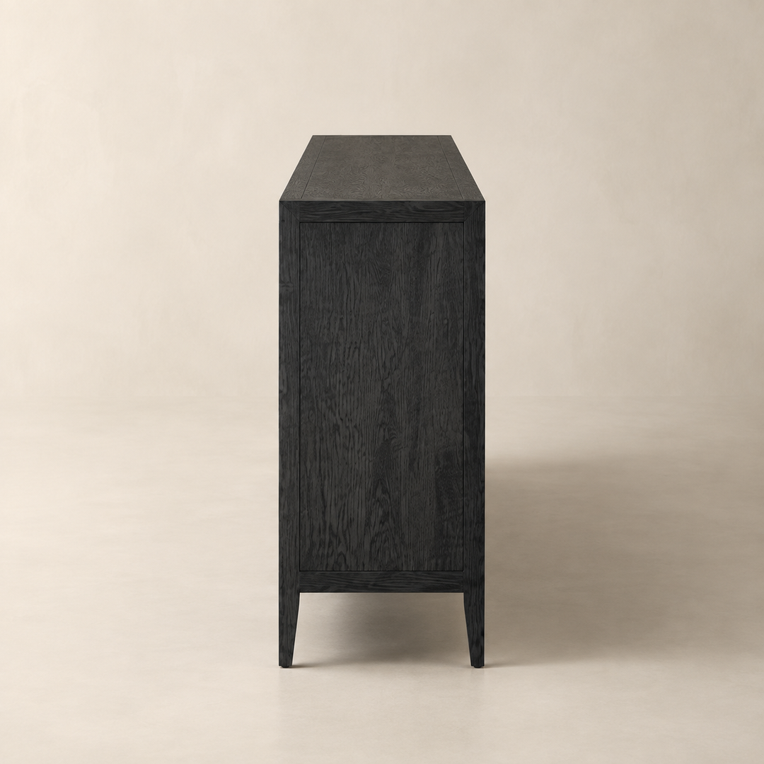 Dark Modern Solid Wood Server - side profile