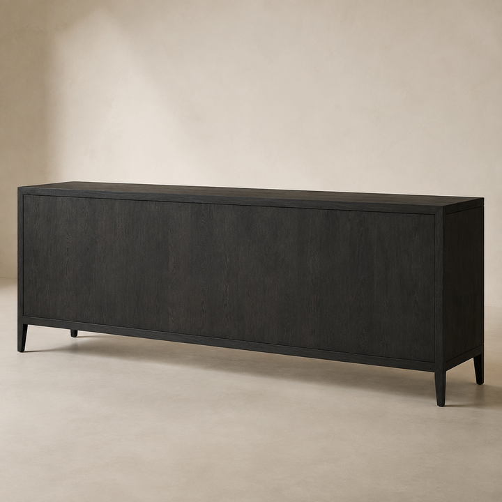 Dark Modern Solid Wood Server - rear angle