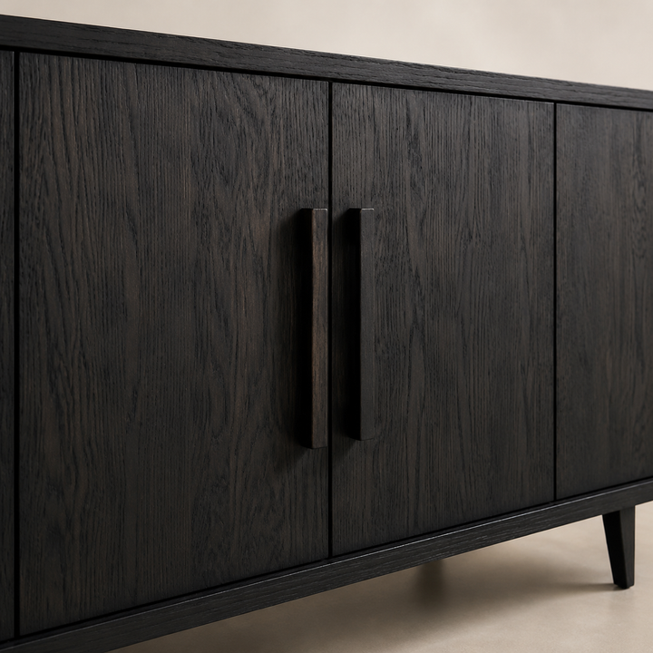 Dark Modern Solid Wood Server - craftsmanship detail