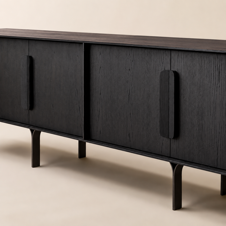 Dark New York Solid Wood Server - craftsmanship detail