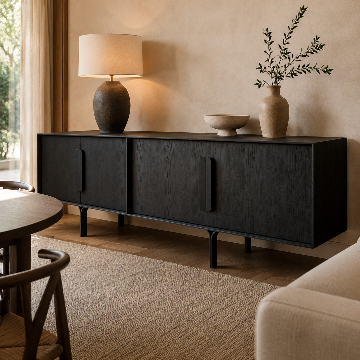 Dark New York Solid Wood Server - luxury lifestyle