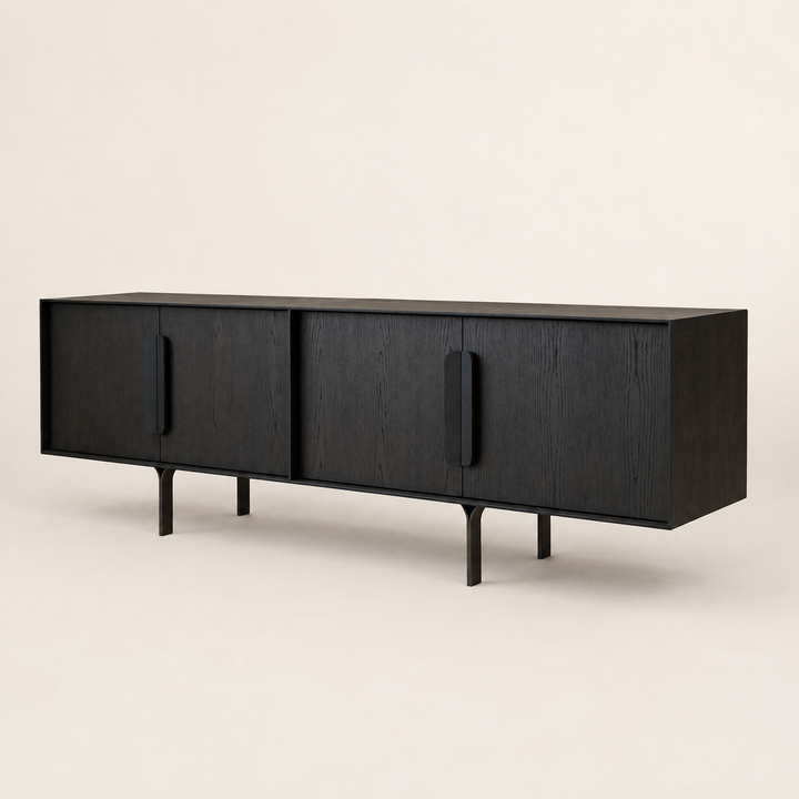 Dark New York Solid Wood Server - opposite three-quarter view
