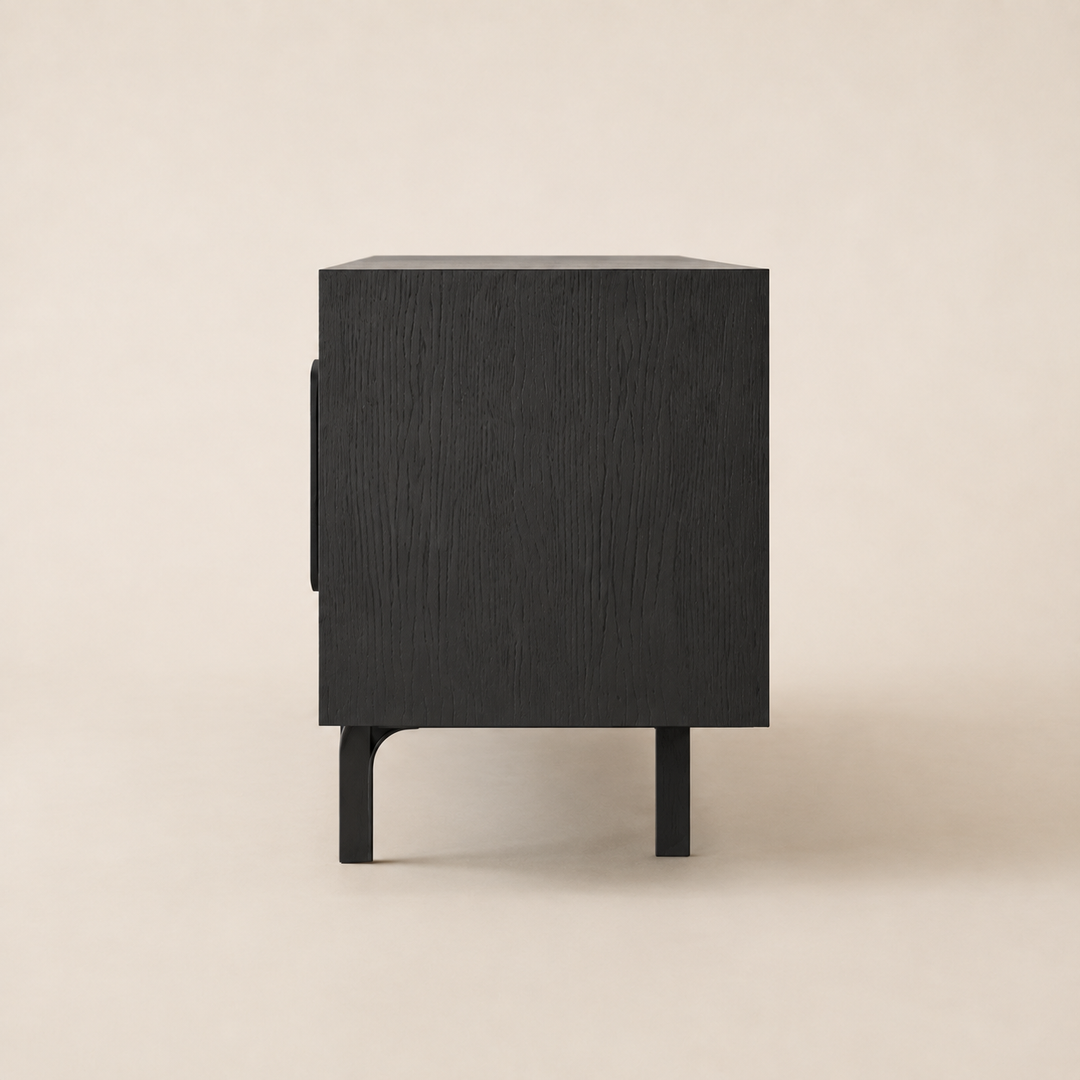 Dark New York Solid Wood Server - side profile