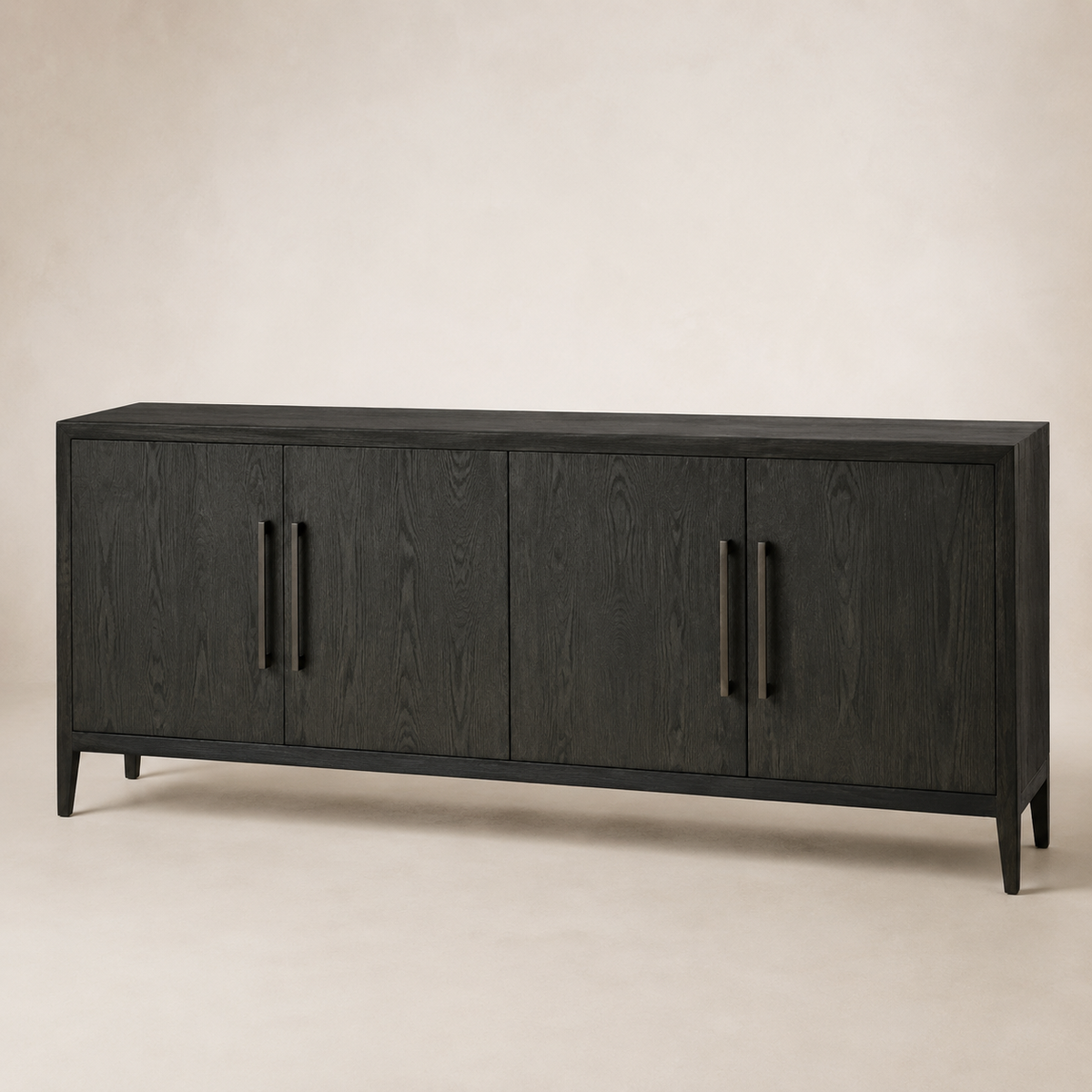 Dark Olive Solid Wood Server - opposite three-quarter view