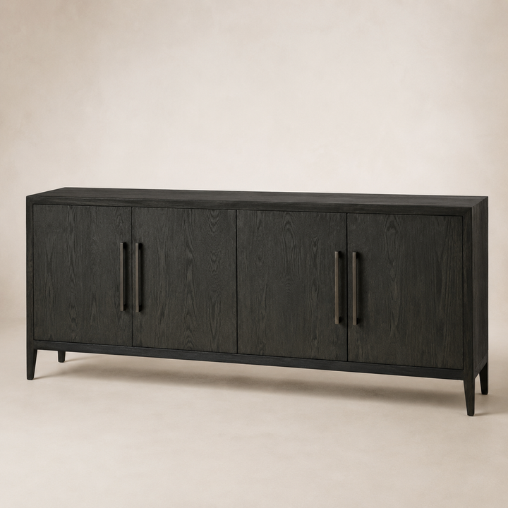 Dark Olive Solid Wood Server - opposite three-quarter view