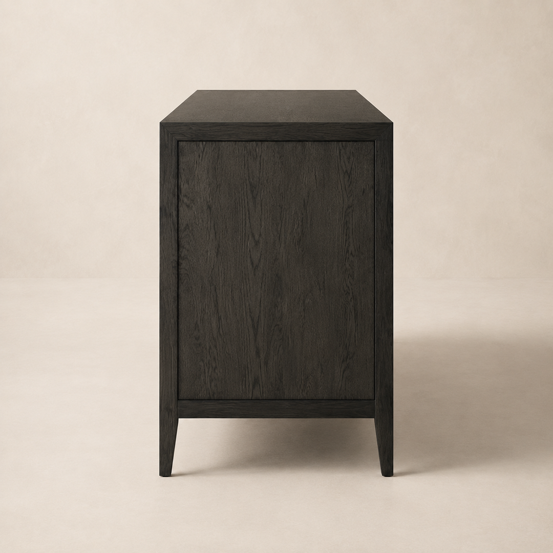 Dark Olive Solid Wood Server - side profile