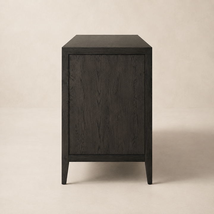 Dark Olive Solid Wood Server - side profile
