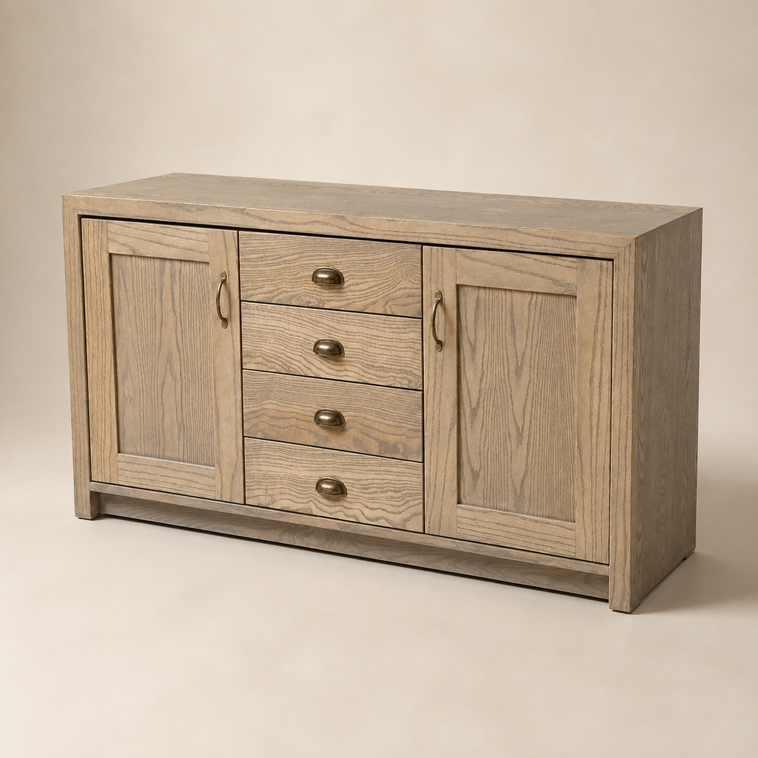 Deluxe Oak Server — opposite three-quarter view