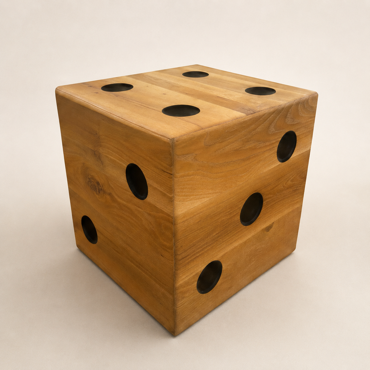 Dice Oak Ottoman Side Table — main product view