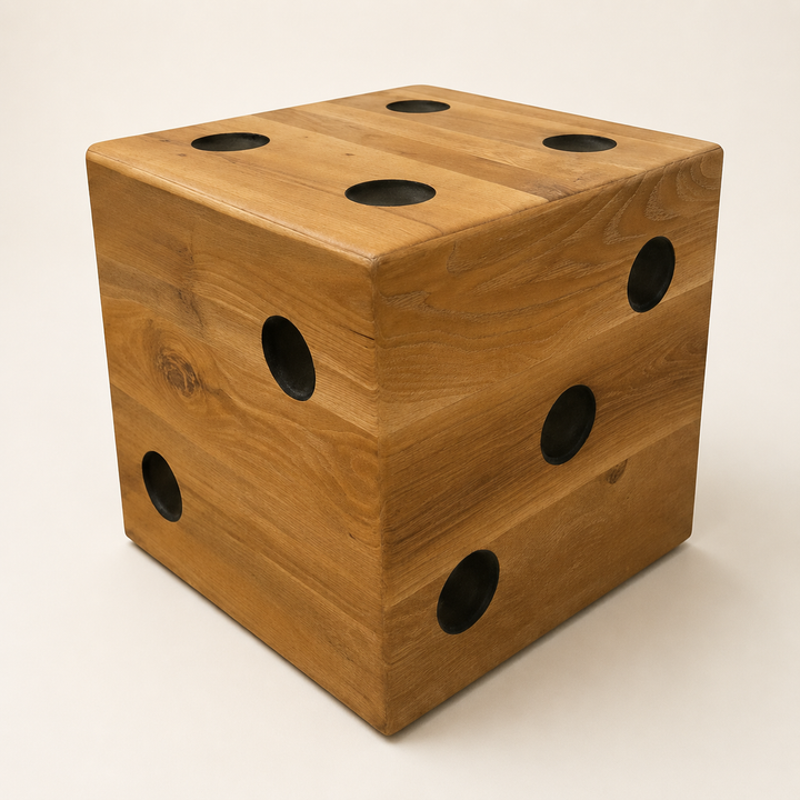 Dice Oak Ottoman Side Table — craftsmanship detail