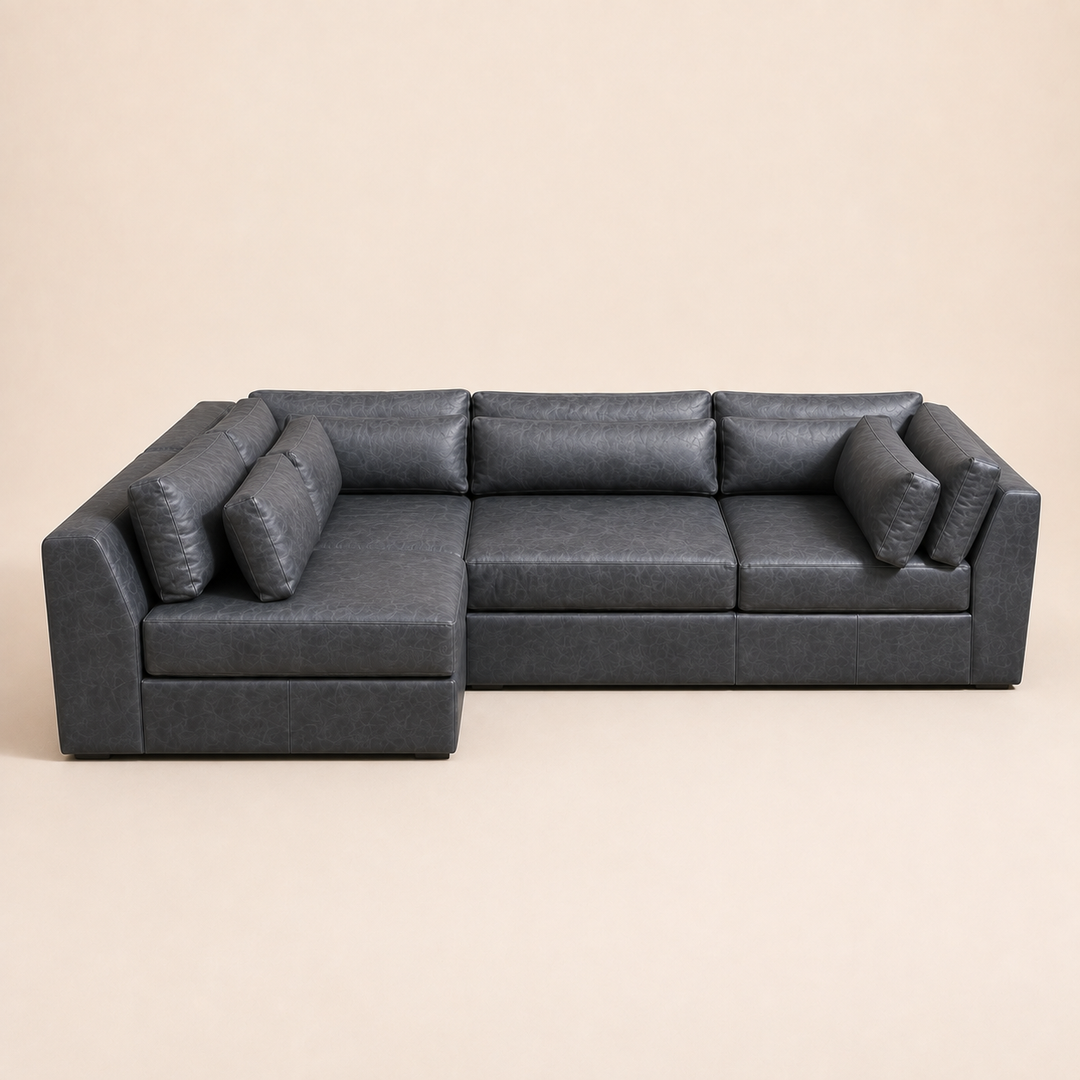 Double-Cushion Daybed Corner Couch 3000x3000x1200mm - side profile