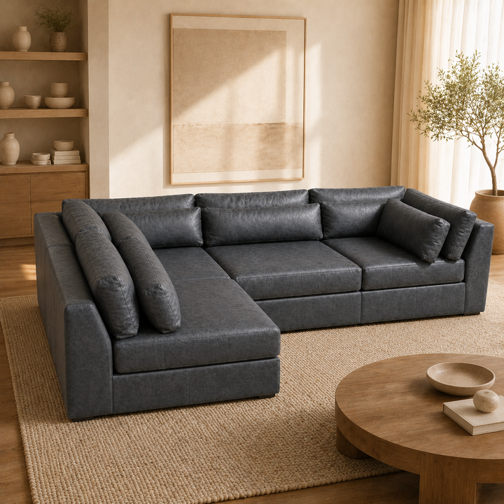Double-Cushion Daybed Corner Couch 3000x3000x1200mm - luxury lifestyle