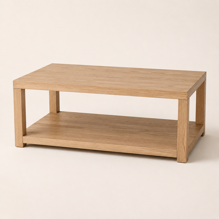 Double-Top Red Oak Coffee Table — craftsmanship detail
