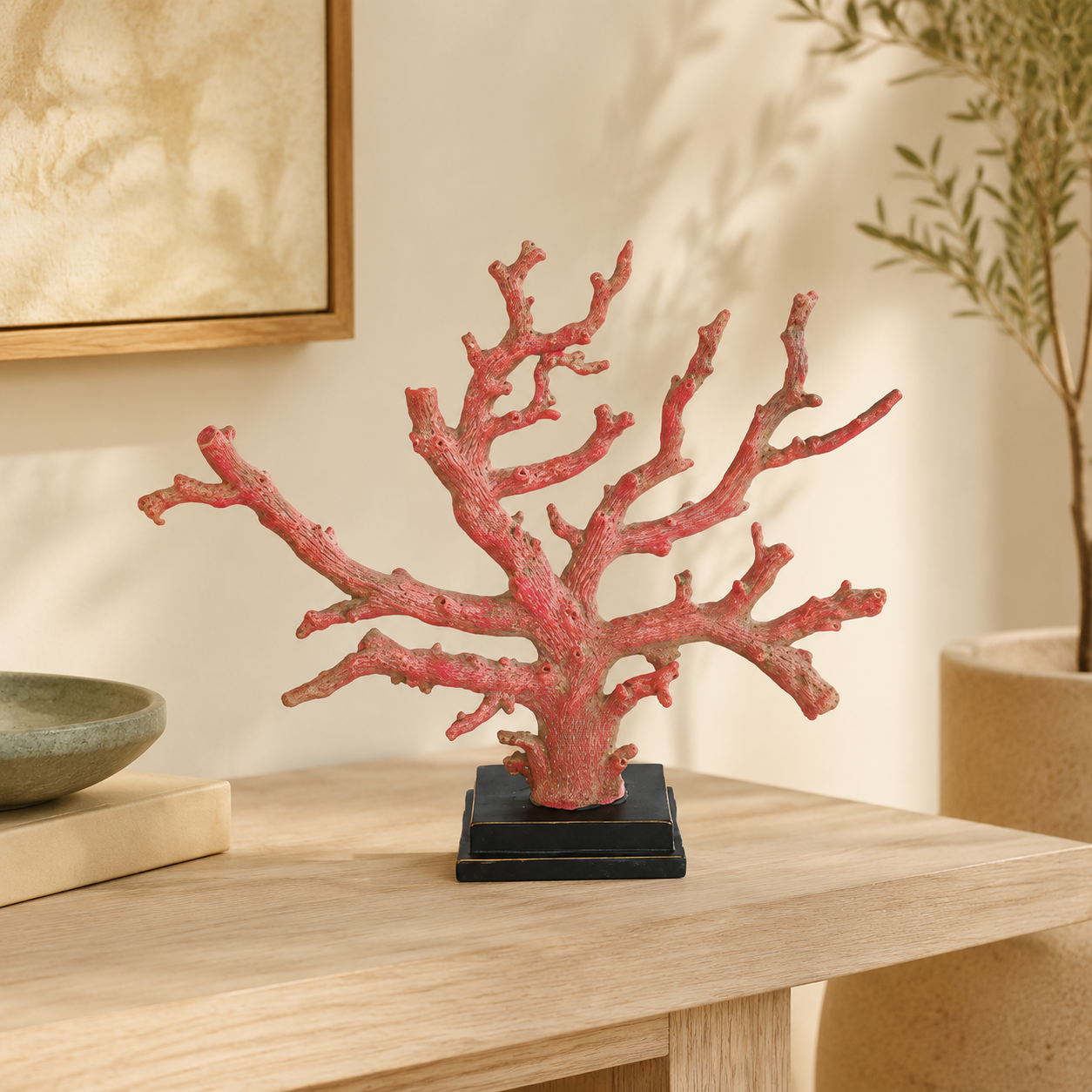 DUSTY RED CORAL ON STAND 30X35CM lifestyle view