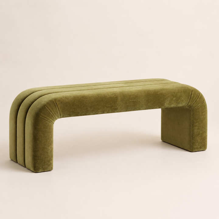 Ember Bench Ottoman — opposite three-quarter view