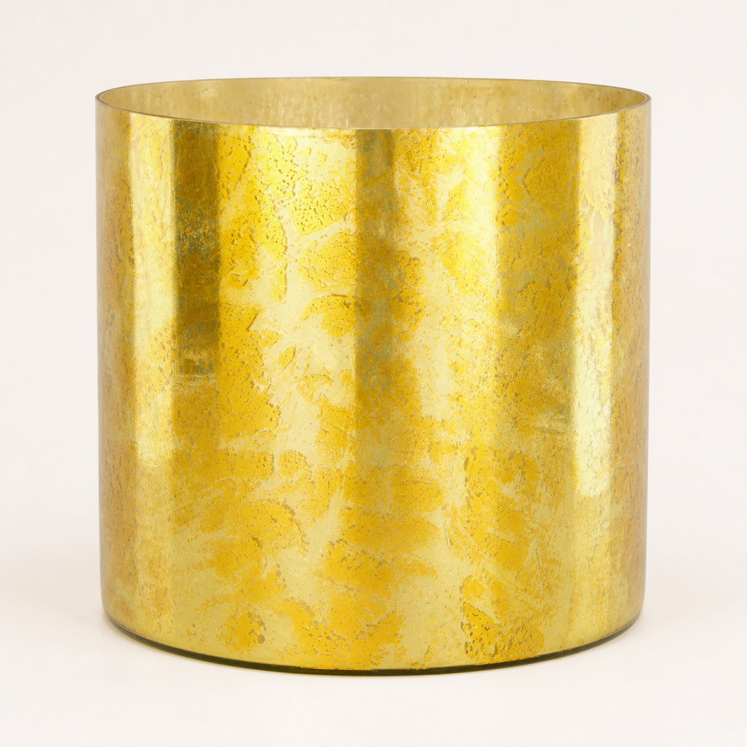 Extra large acid yellow glass vase 27x25cm — catalogue product image