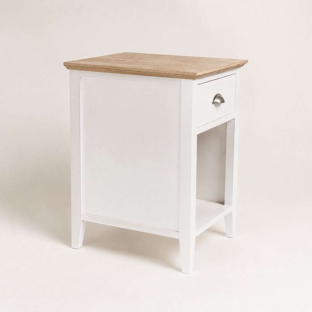 Farm Style Oak Pedestal — rear angle