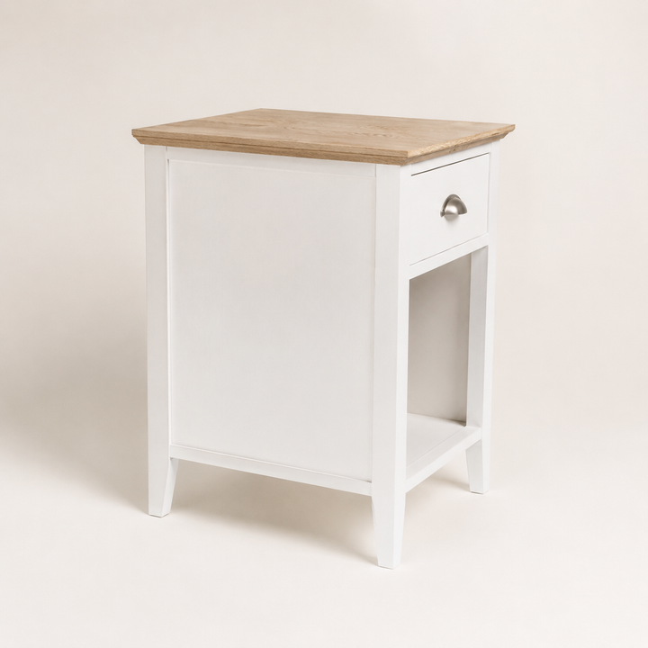 Farm Style Oak Pedestal — rear angle