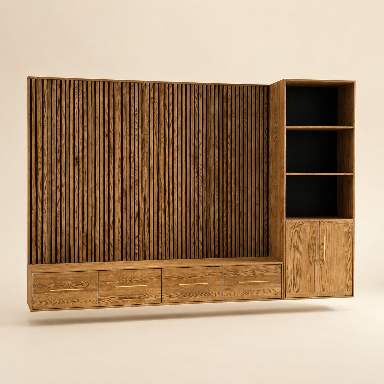 Floating Oak TV Wall / Plasma Unit — main product view