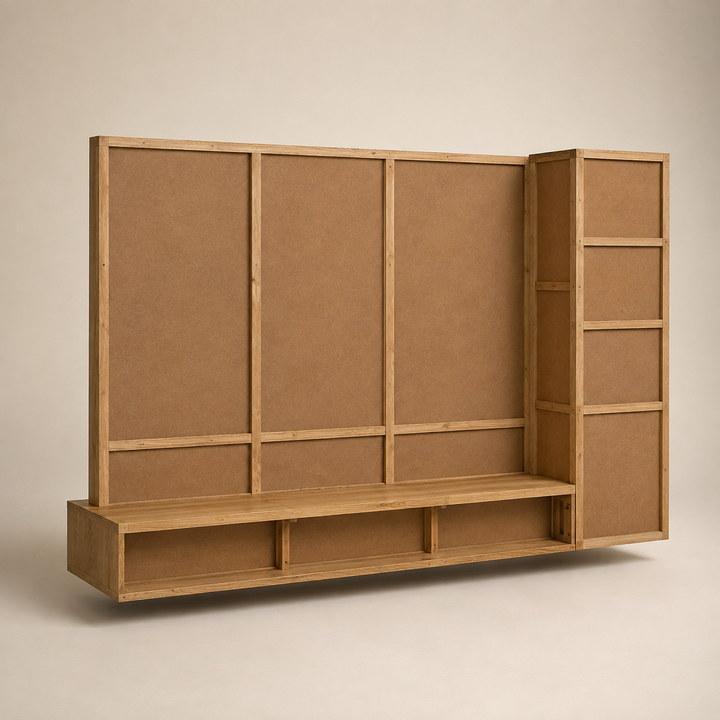 Floating Oak TV Wall / Plasma Unit — rear angle