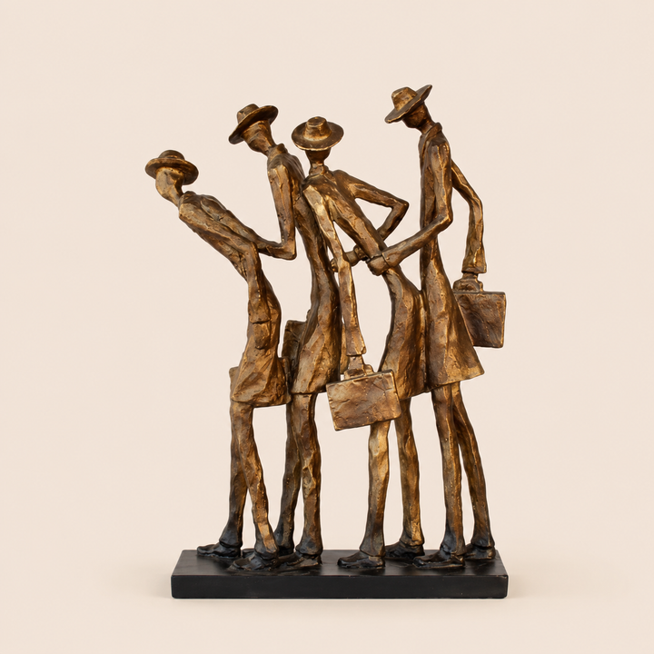 Four Standing Friends bronze sculpture – catalogue view