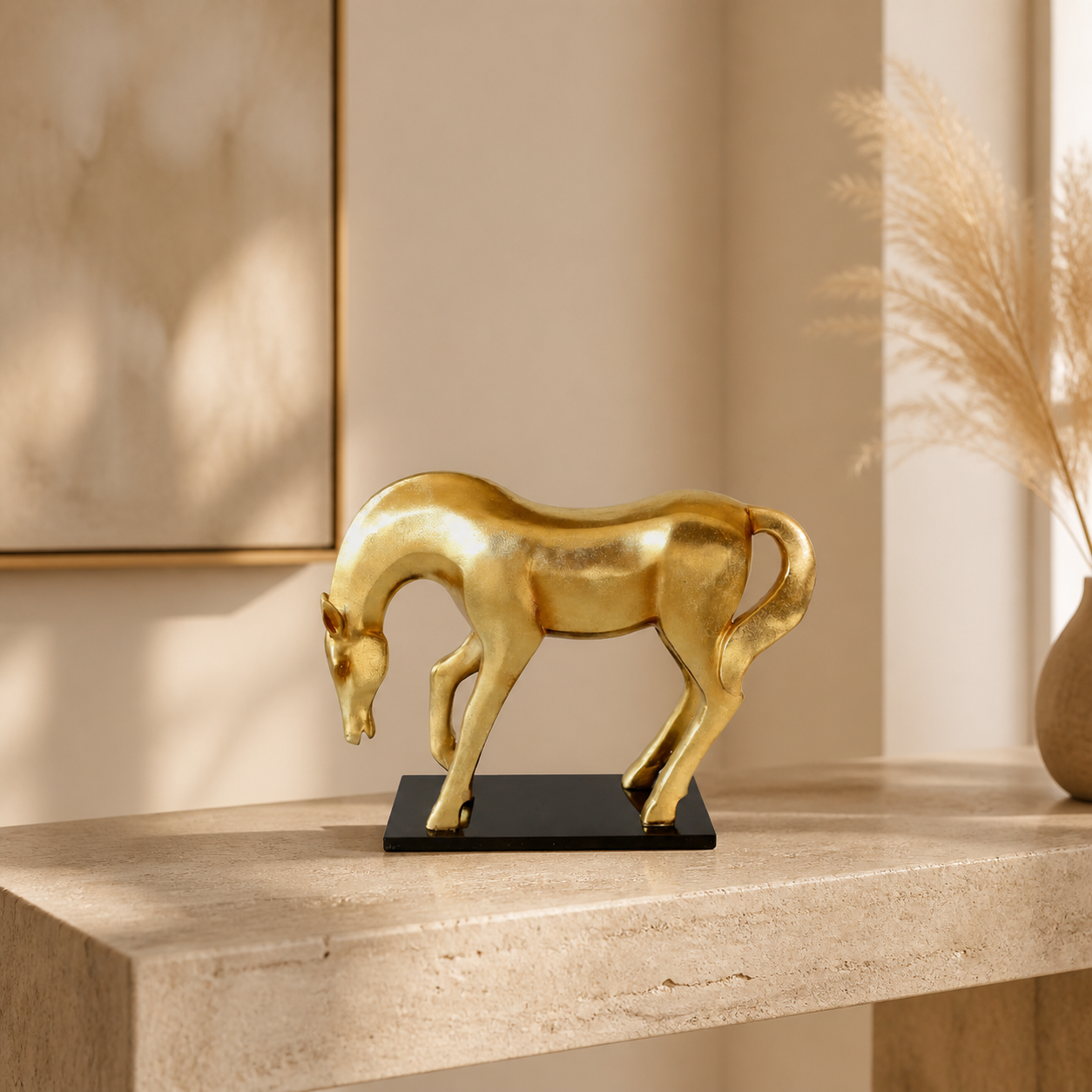 Gold Horse On Black Base — luxury lifestyle image
