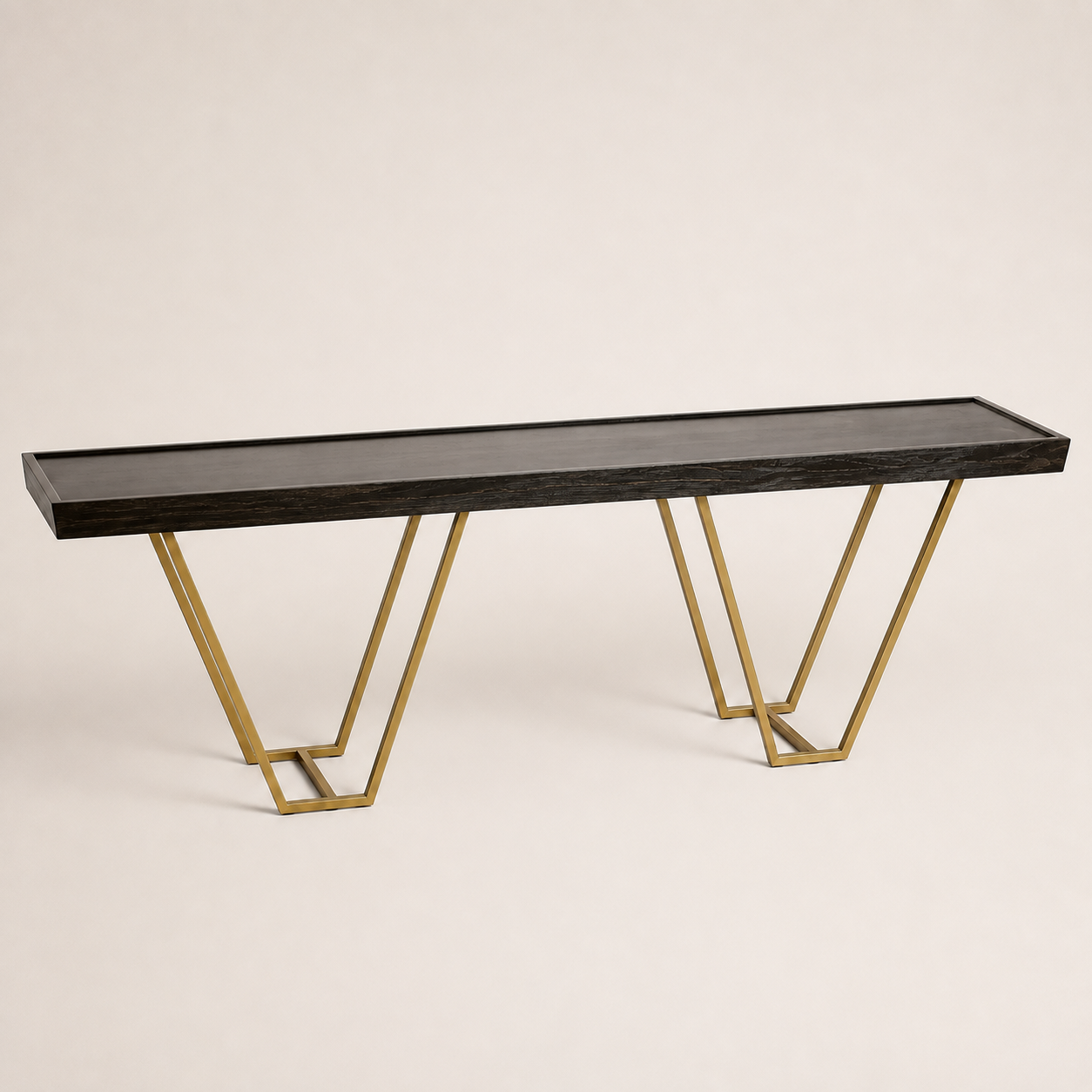 Gold Metal Modern-W Kiaat Server — opposite three-quarter view