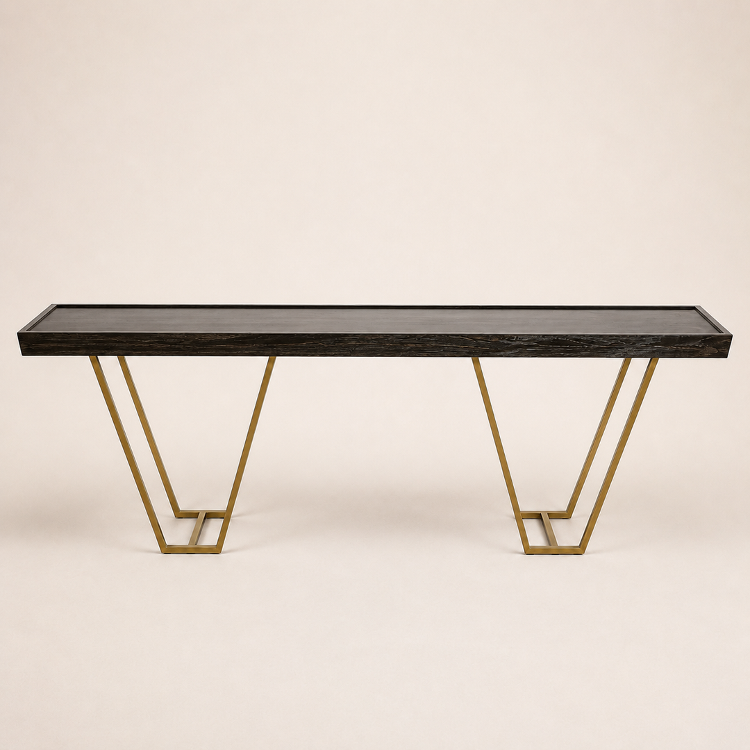 Gold Metal Modern-W Kiaat Server — side profile