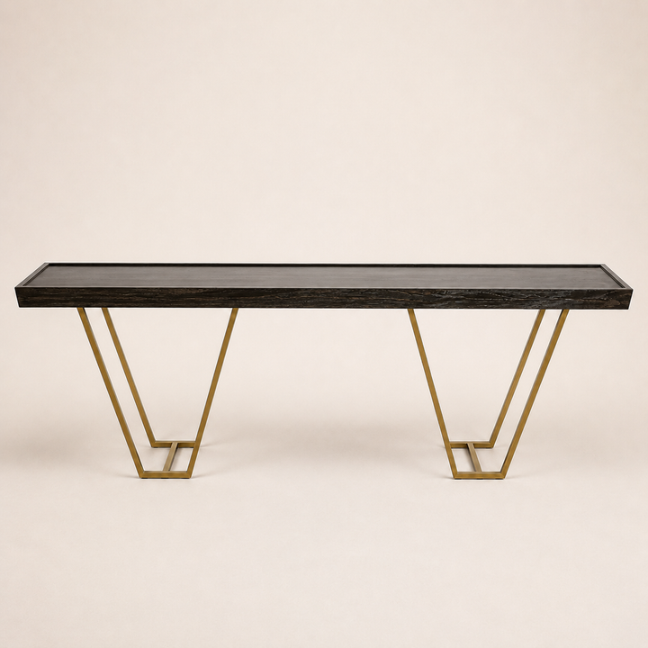 Gold Metal Modern-W Kiaat Server — side profile