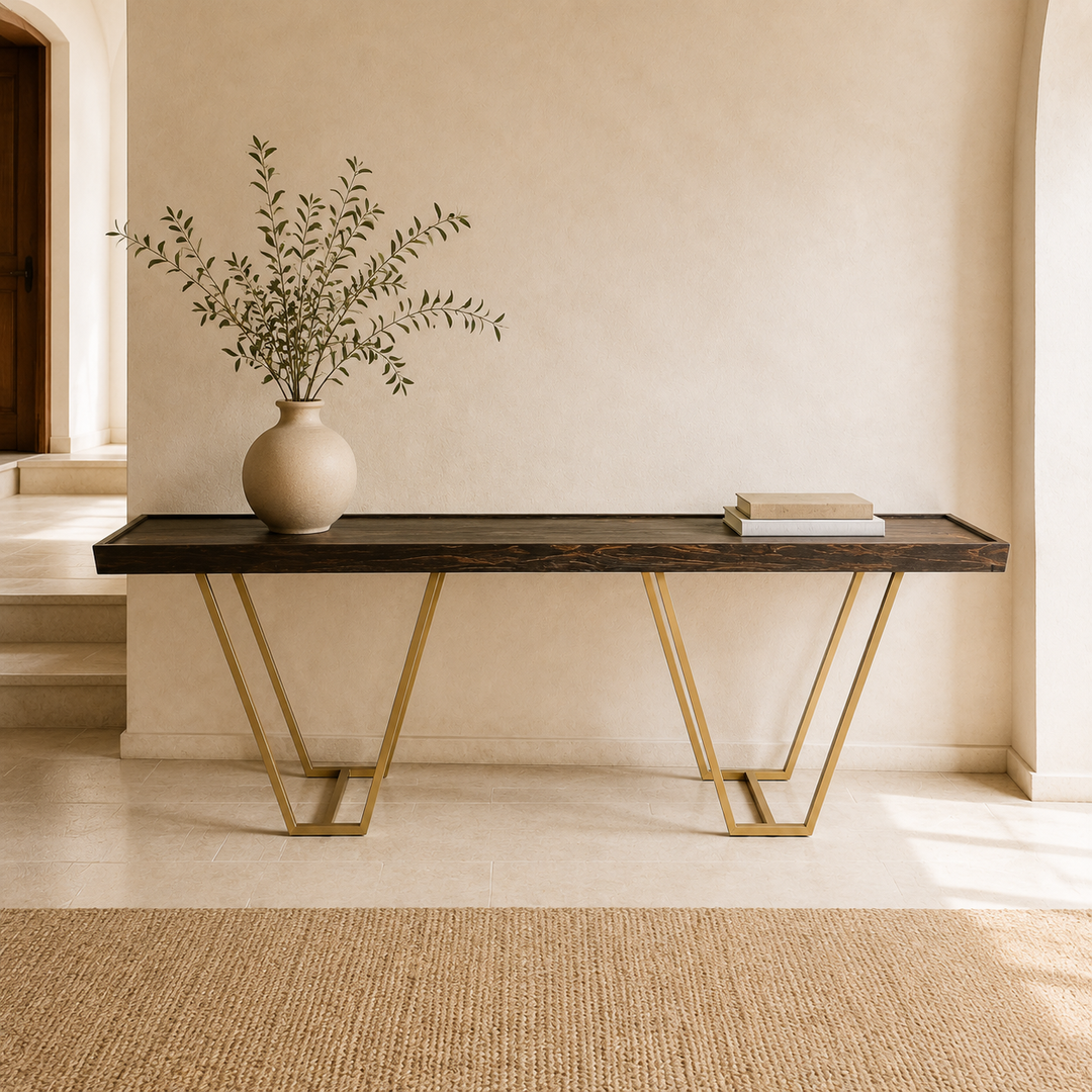 Gold Metal Modern-W Kiaat Server — luxury lifestyle