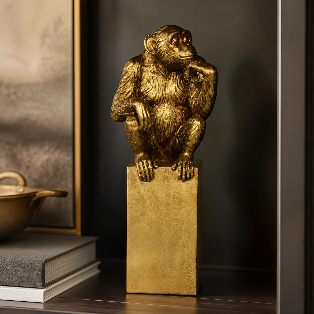 Gold monkey on base - luxury lifestyle
