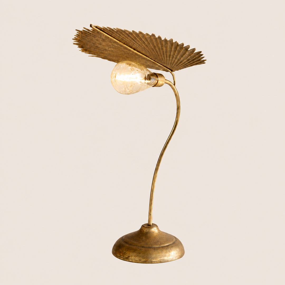 Gold Metal Palm Leaf Led Battery Operated Light 43X32cm – catalogue view