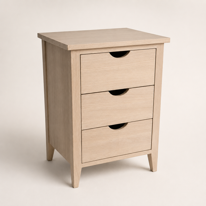 Half-Moon Handle Oak Pedestal — opposite angle