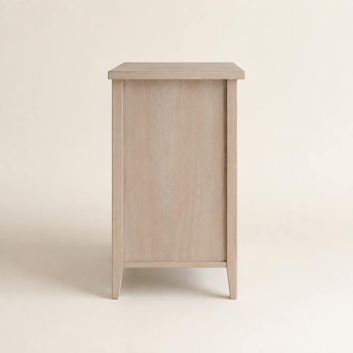 Half-Moon Handle Oak Pedestal — side profile