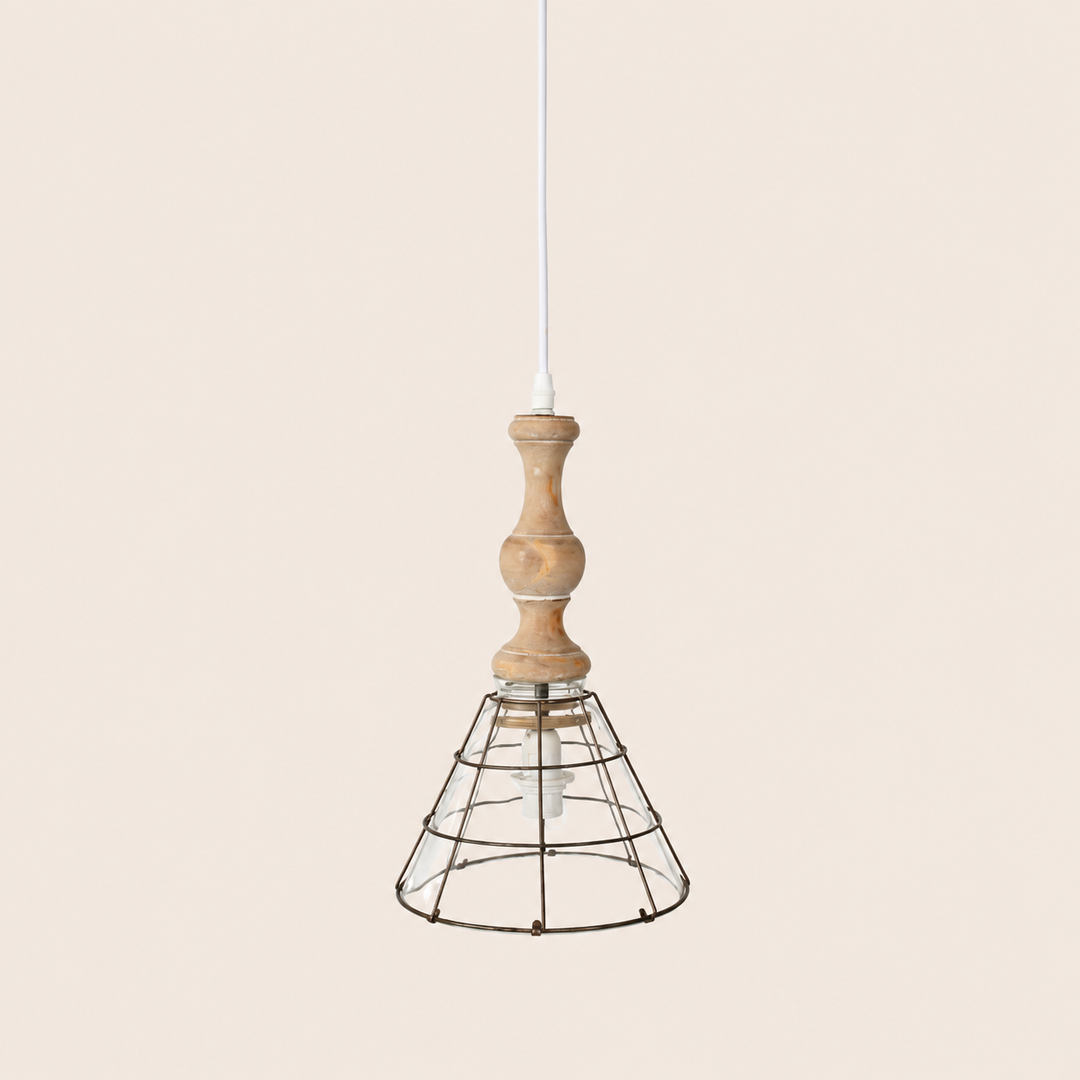 Hanging glass shade wood fitting 32X19CM – catalogue view