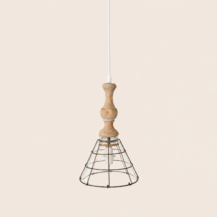 Hanging glass shade wood fitting 32X19CM – catalogue view