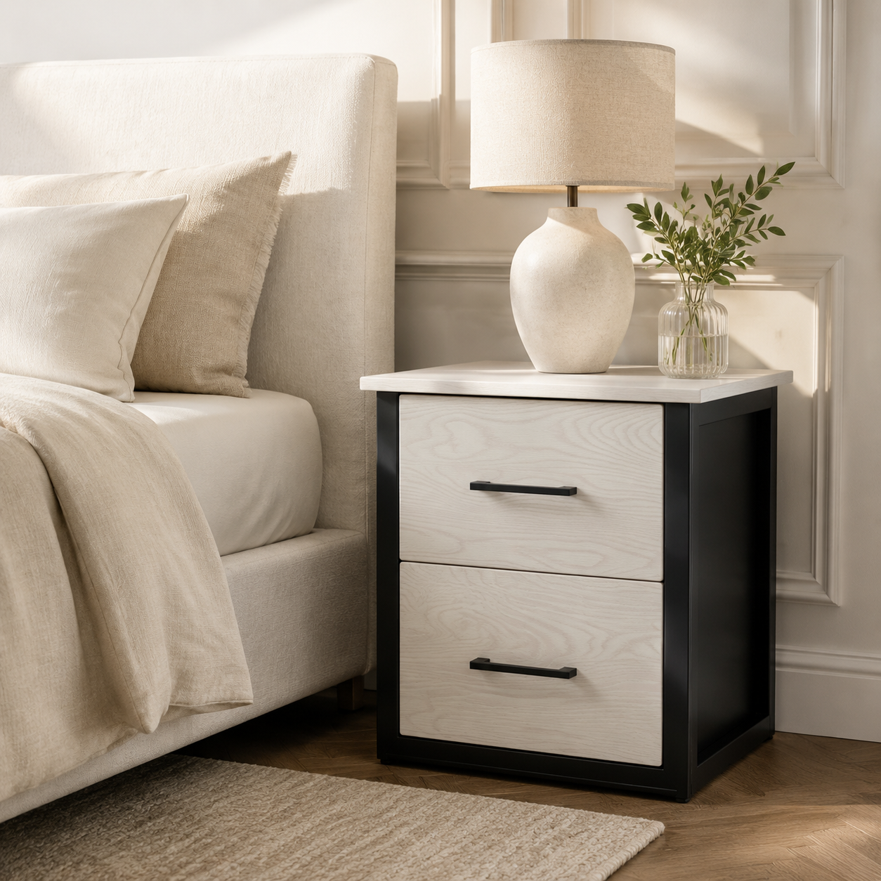 Hyde Park Oak Pedestal — luxury bedroom lifestyle