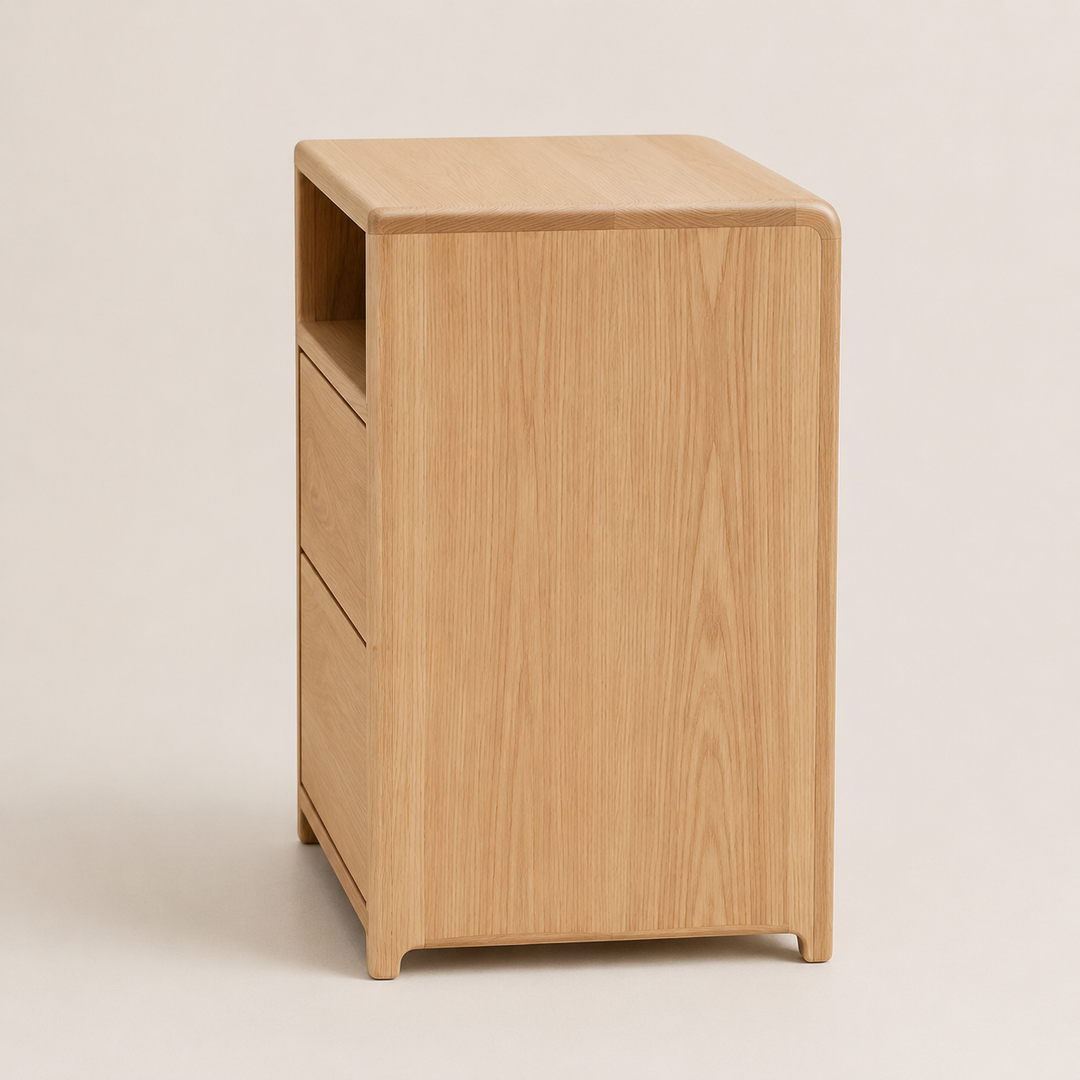 Karoi Oak Pedestal — side profile