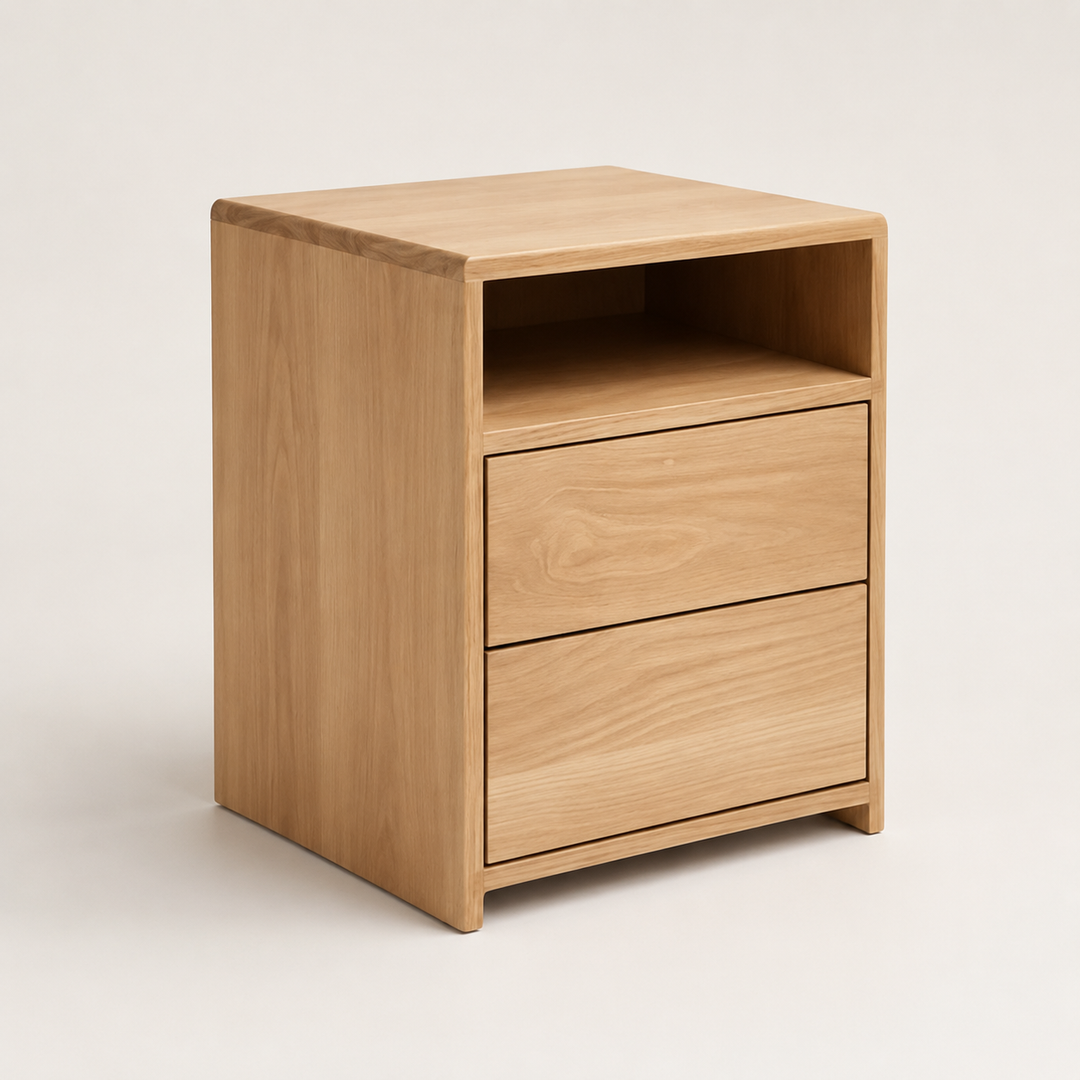 Karoi Oak Pedestal — rear angle