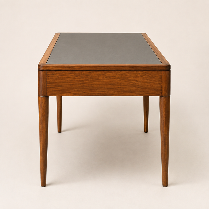 Kiaat Solid Office Desk - true side profile