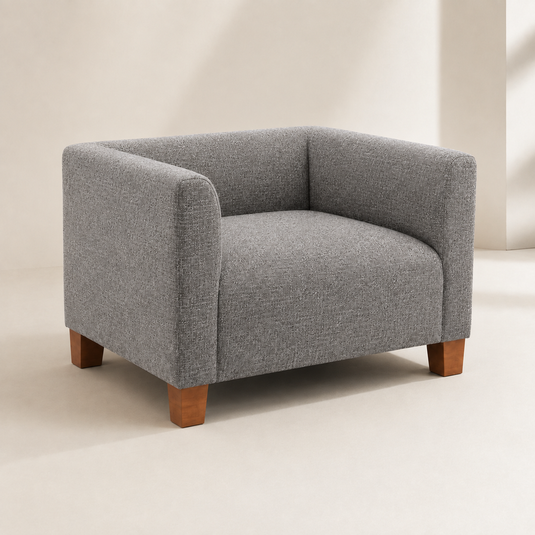 King John Occasional Chair With Fabric - opposite three-quarter view