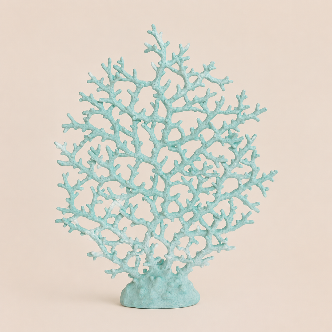 LARGE PALE TURQUOISE FAN CORAL 48X35CM catalogue view